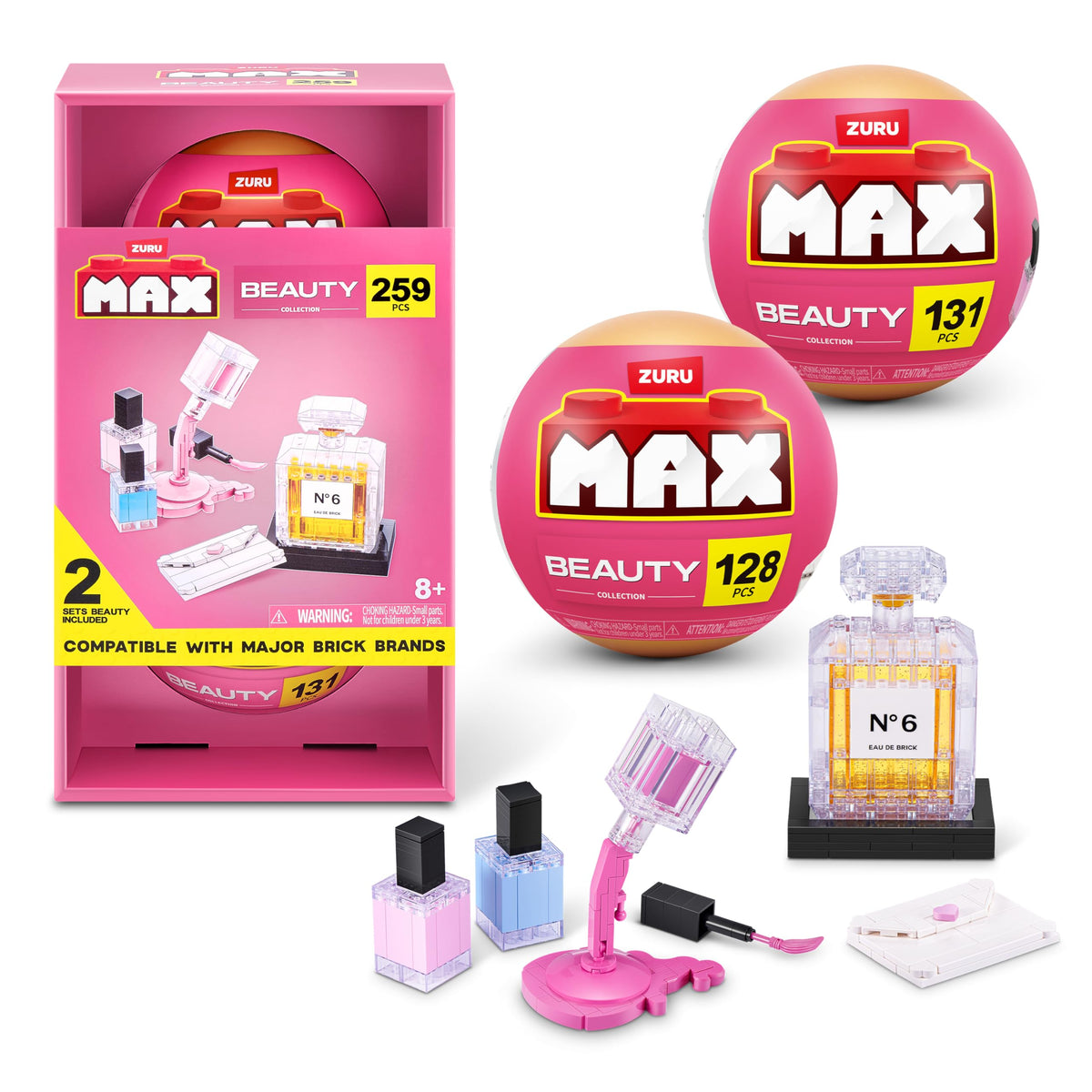 MAX front packaging showing both perfume and nail polish builds, ready to gift