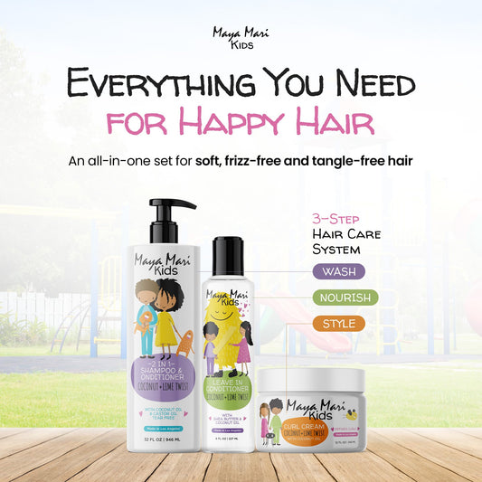 MAYA MARI 2-in-1 shampoo and conditioner bottle with easy pump for quick baths