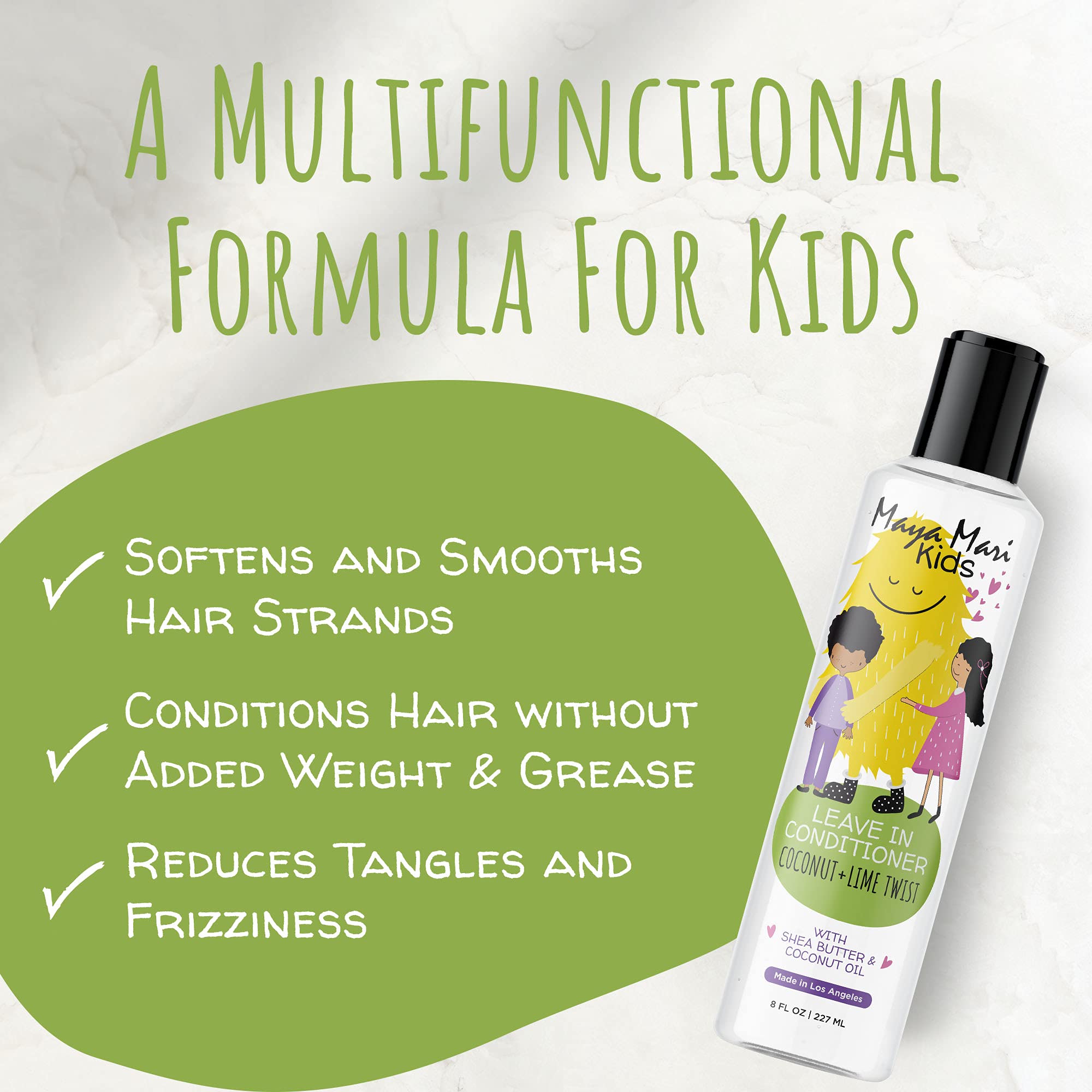 MAYA MARI applied to wet curly hair, smoother combing and reduced tears