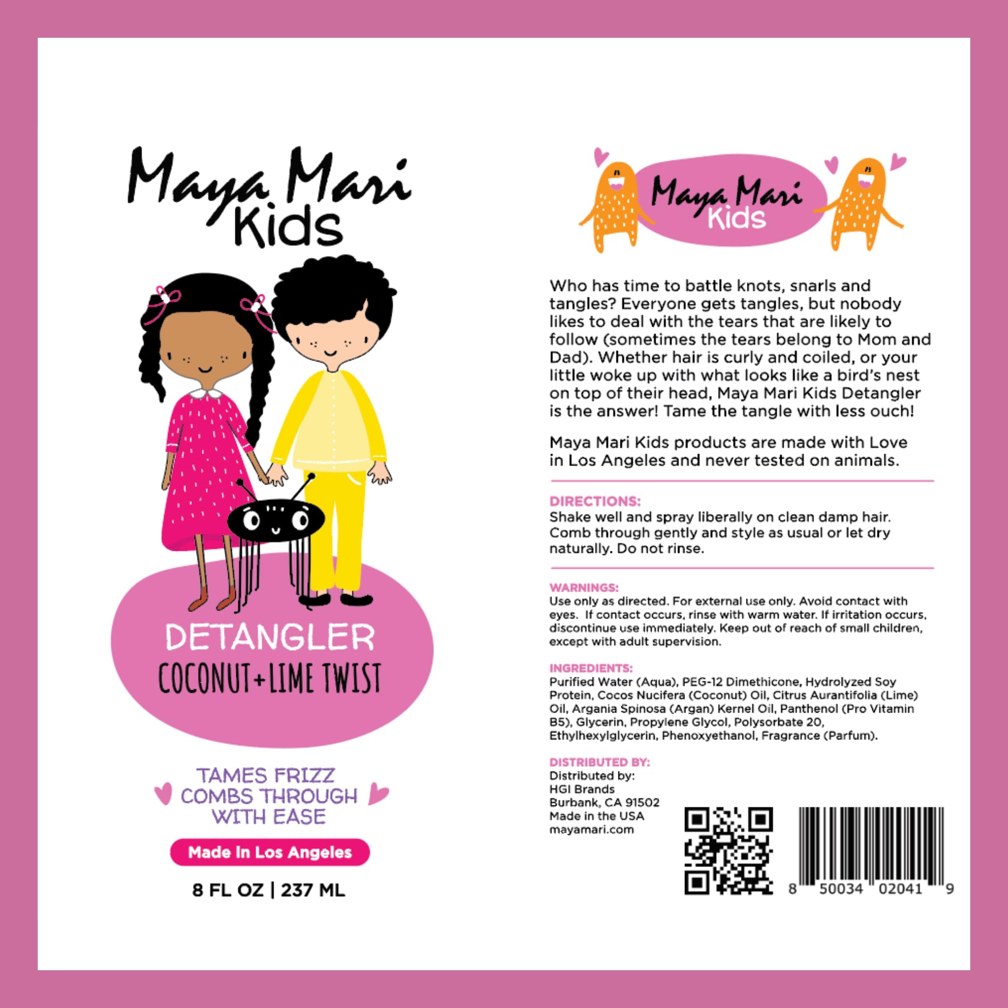 MAYA MARI child in bathroom smiling after detangling for calmer grooming