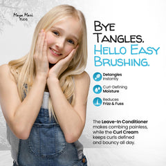 MAYA MARI leave-in conditioner being sprayed on damp hair for lasting moisture