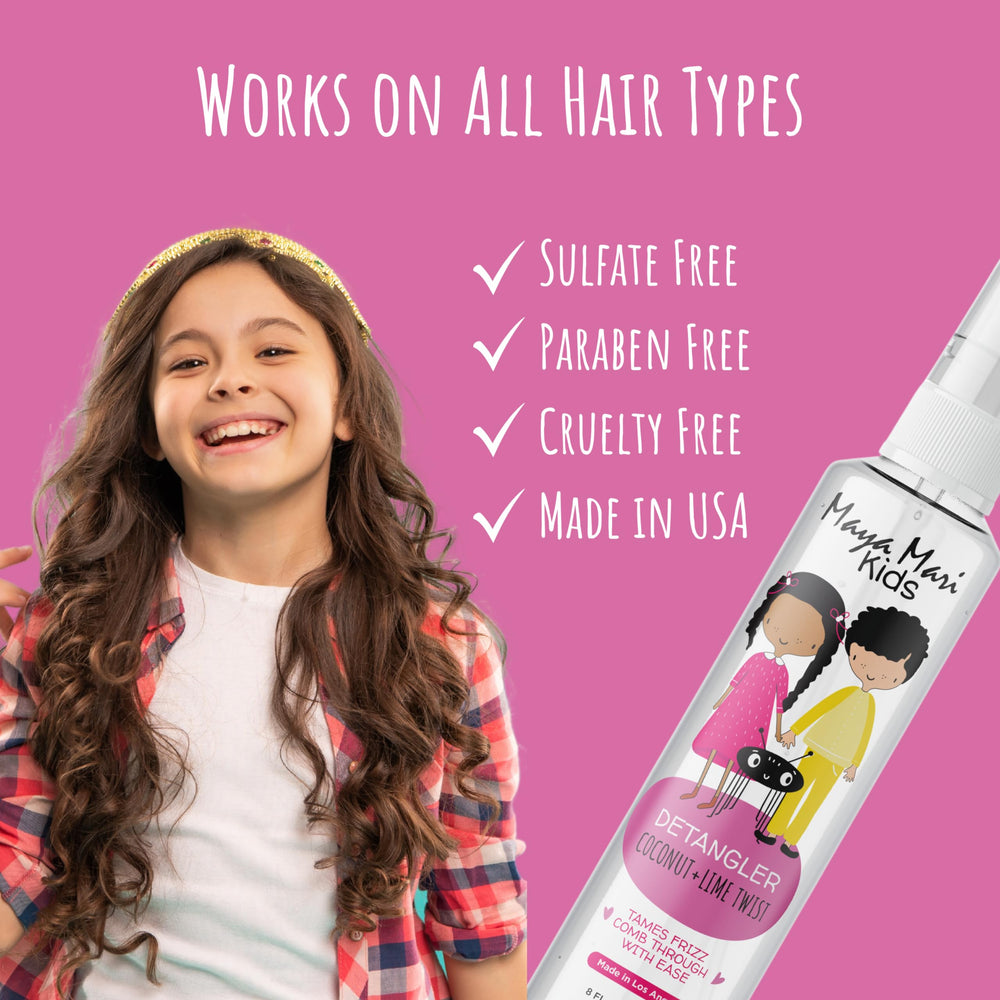 MAYA MARI applying mist to hair showing gentle detangling action