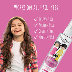 MAYA MARI applying mist to hair showing gentle detangling action