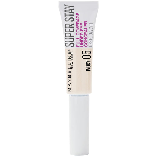 MAYBELLINE front packaging showing 05 Ivory and benefit long-lasting wear