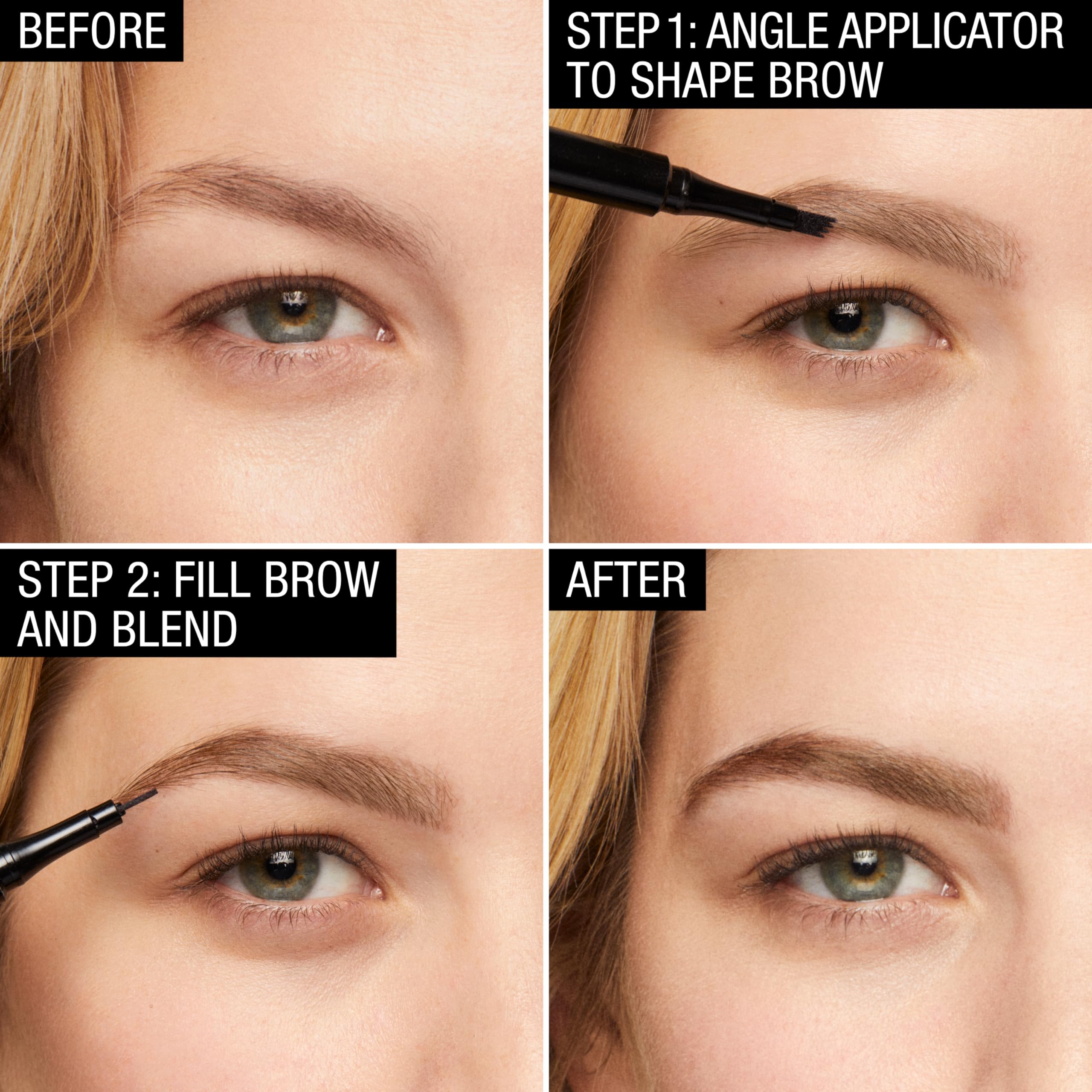 Maybelline applying brow on model demonstrates quick precise application benefit
