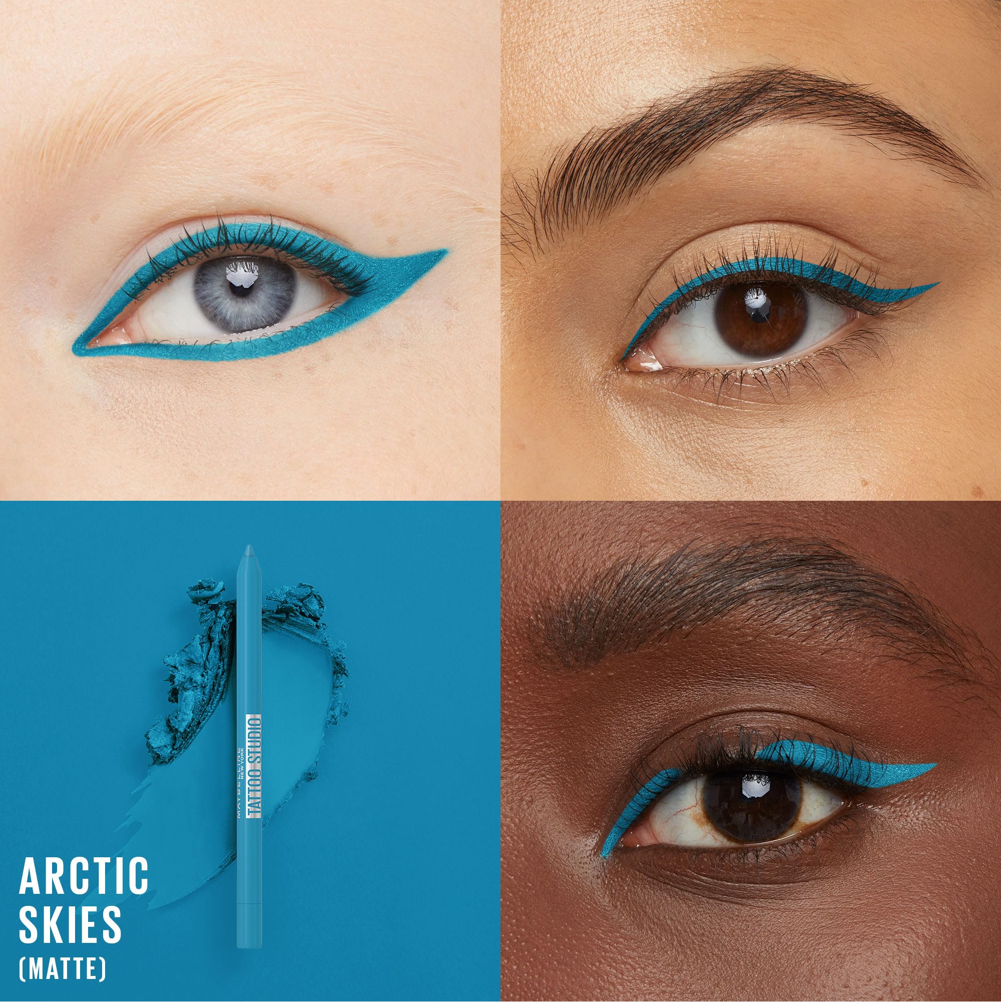 Maybelline Arctic Skies pencil tip close-up showing sharp point for precise definition
