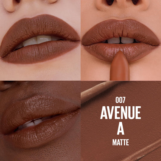 Maybelline Avenue A bullet close-up highlighting precise sculpting