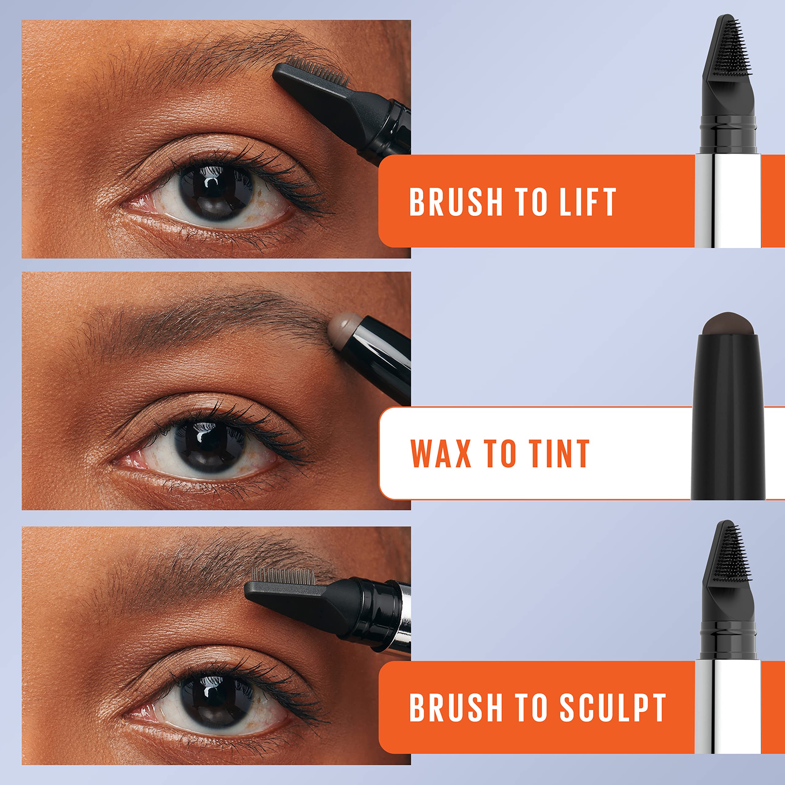 Maybelline before and after brows side-by-side showing fuller lifted arch benefit