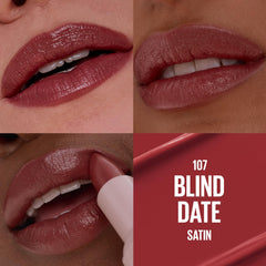 MAYBELLINE Blind Date angled bullet highlighting lip-hugging shape for precise application benefit