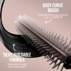 Maybelline wand held between fingers to show size and ease of use