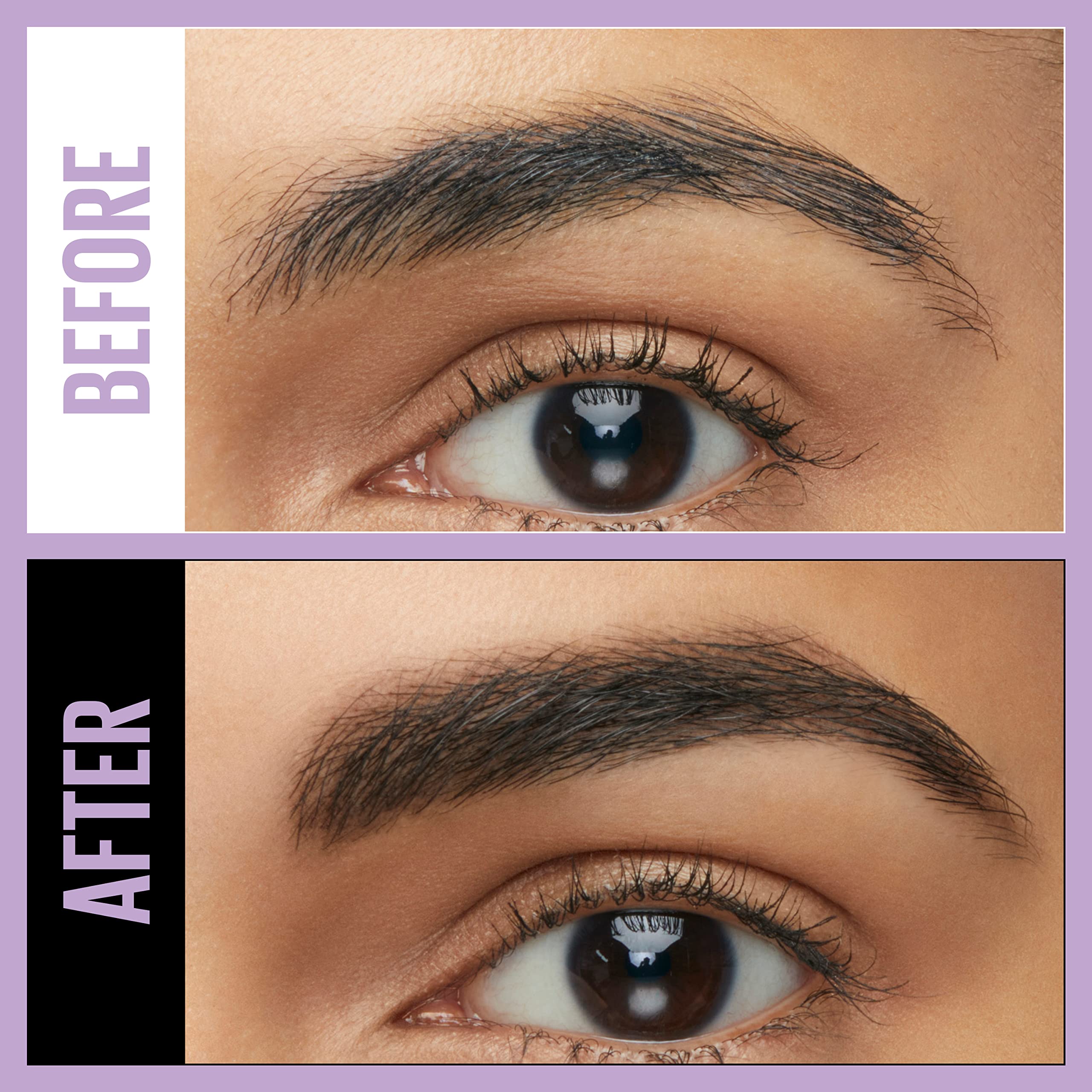 Maybelline Brow Fast Sculpt before and after brows showing defined results