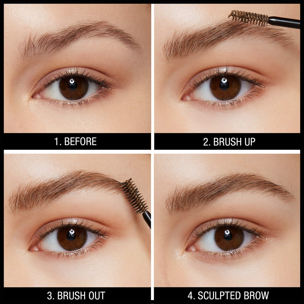 Maybelline Brow Fast Sculpt mini brush close-up for precise shaping benefit