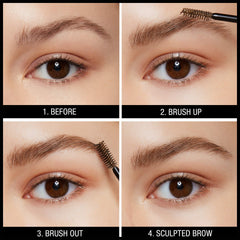 Maybelline Brow Fast Sculpt mini brush close-up for precise shaping benefit