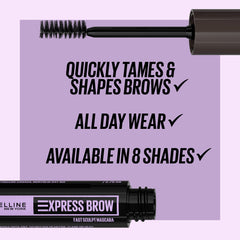 Maybelline Brow Fast Sculpt open cap showing brush applying product
