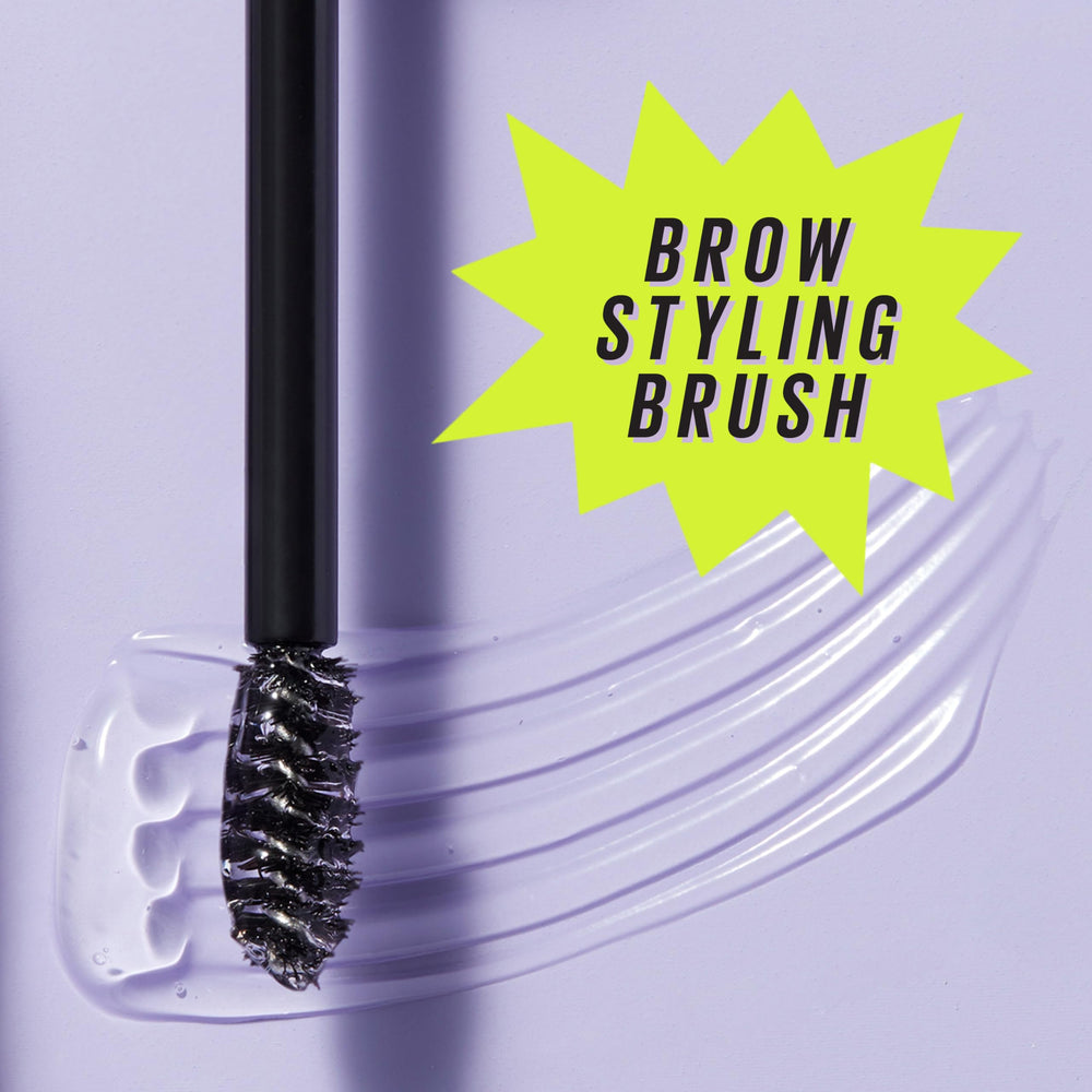 Arm swatch of Maybelline Super Lock Brow Glue medium brown for color match