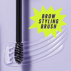 Arm swatch of Maybelline Super Lock Brow Glue medium brown for color match
