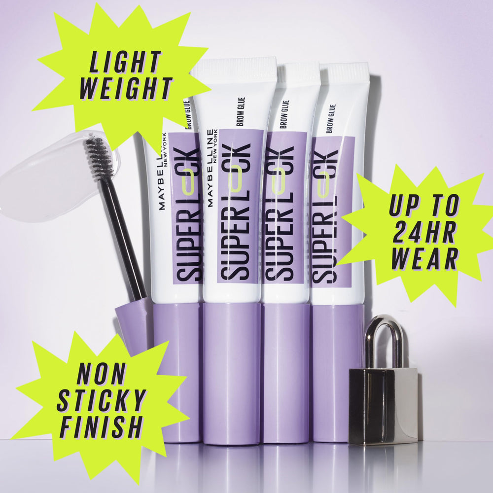 Maybelline Brow Glue brush and applicator detail for precise shaping