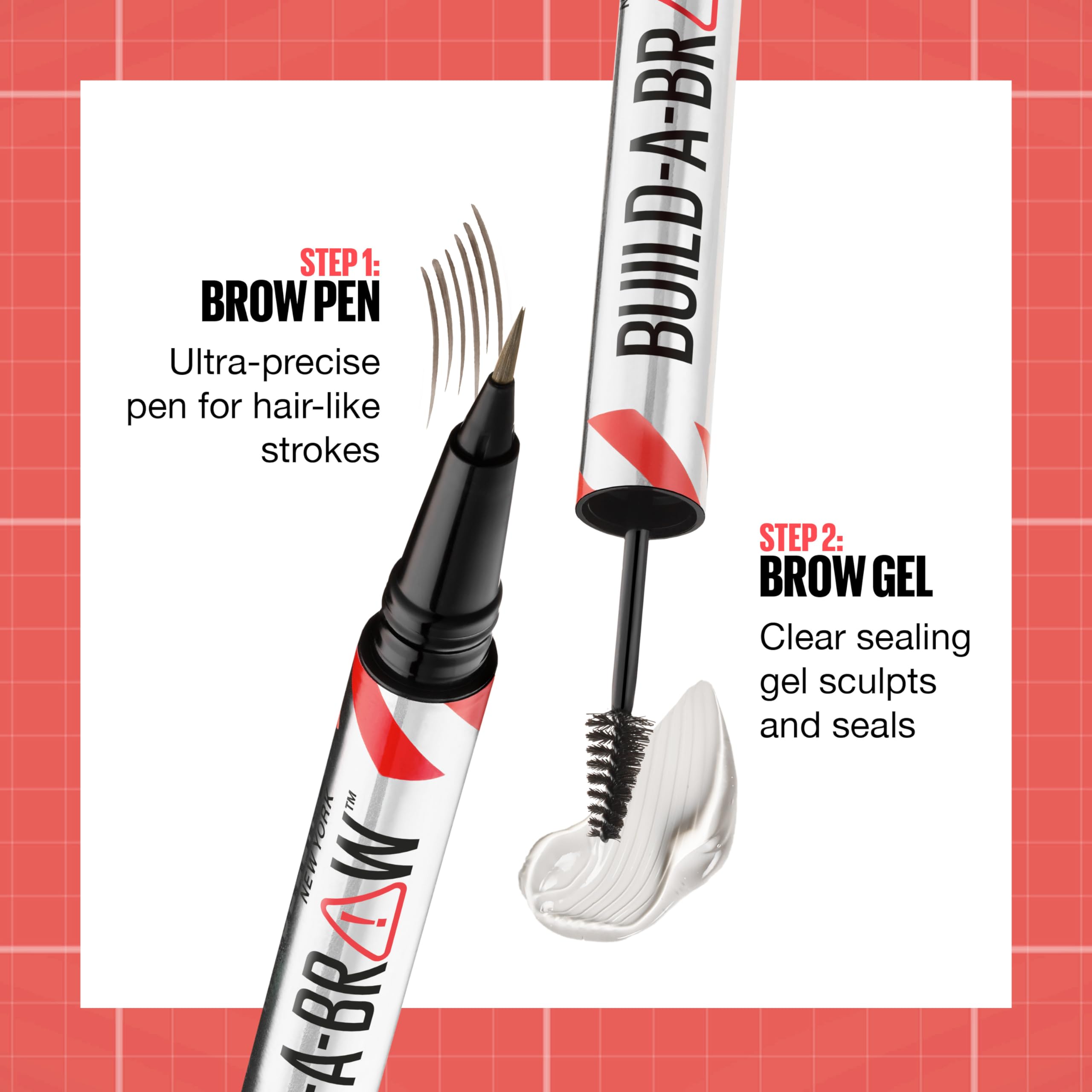 MAYBELLINE clear gel applicator brushing brows to lock shape and flexible hold