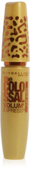 MAYBELLINE Volume Express Colossal Cat Eyes mascara tube front view showing Glam Black shade and bold packaging benefit