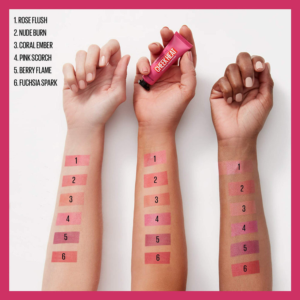 Maybelline tube next to coin showing compact size and travel-friendly benefit