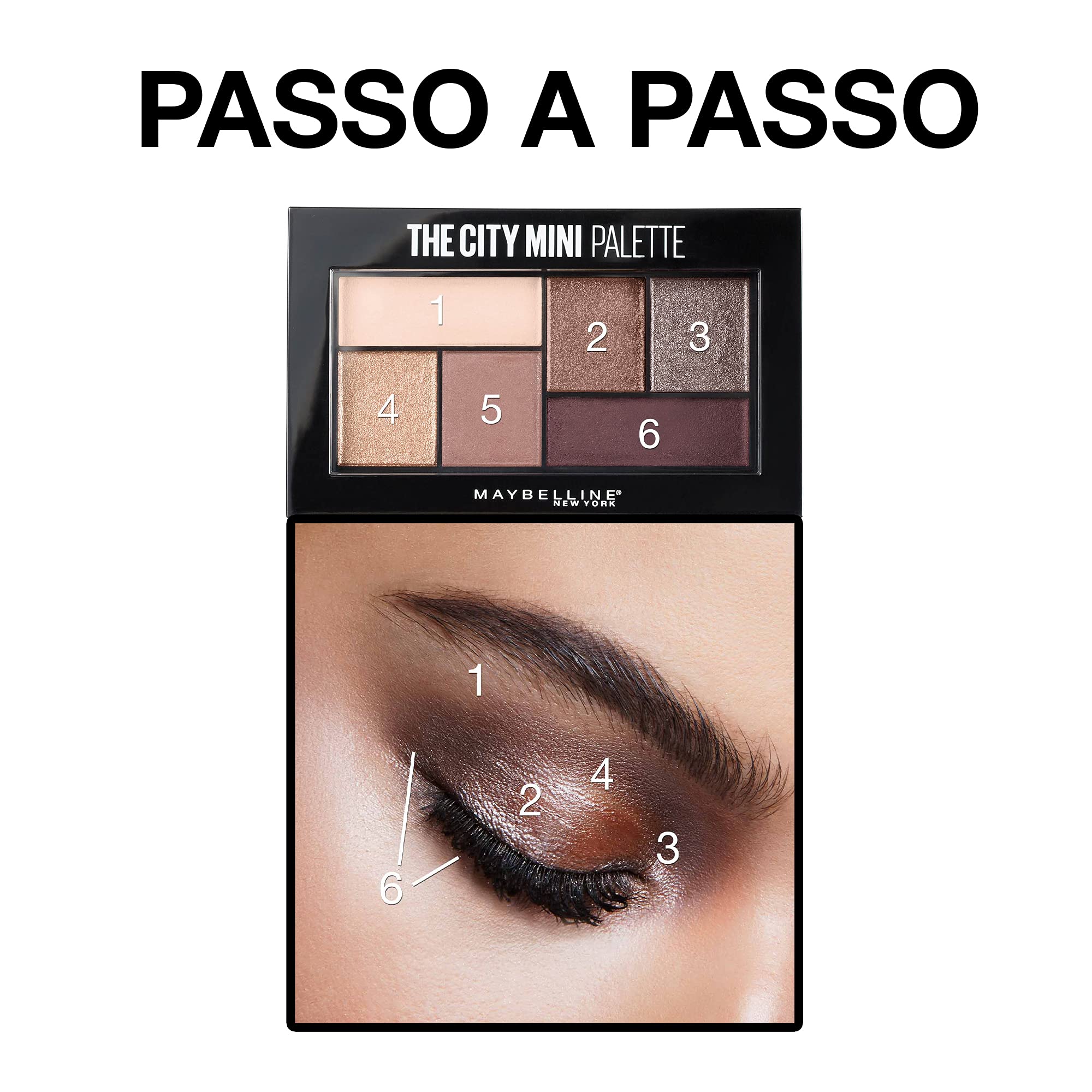 Maybelline eye look with warm bronze lid showing depth and dimension