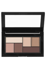 Maybelline City Mini opened to reveal six matte pans, offering versatile coordinated shades