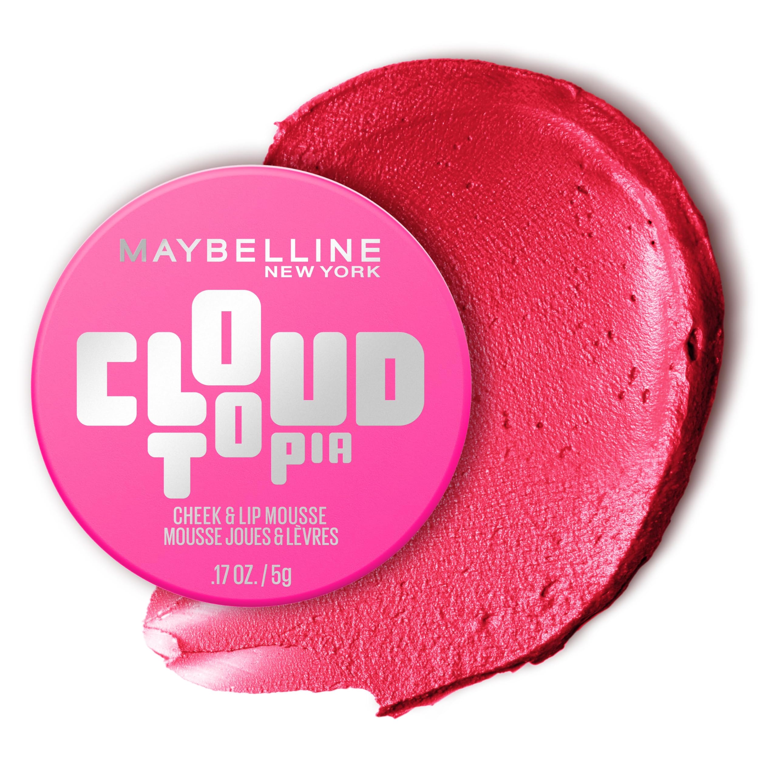 MAYBELLINE Cloudtopia front view showing compact mousse and shade Pink Daydream