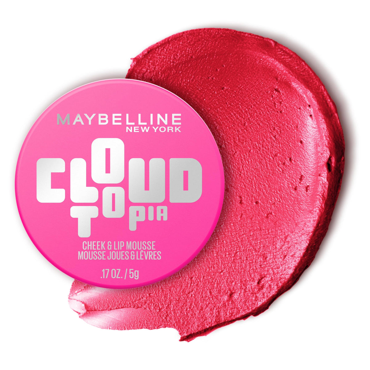 MAYBELLINE Cloudtopia front view showing compact mousse and shade Pink Daydream