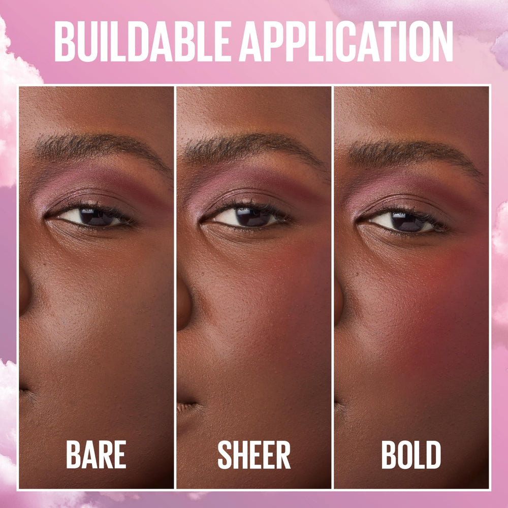 MAYBELLINE on lips close-up highlighting coral color and long-wear benefit