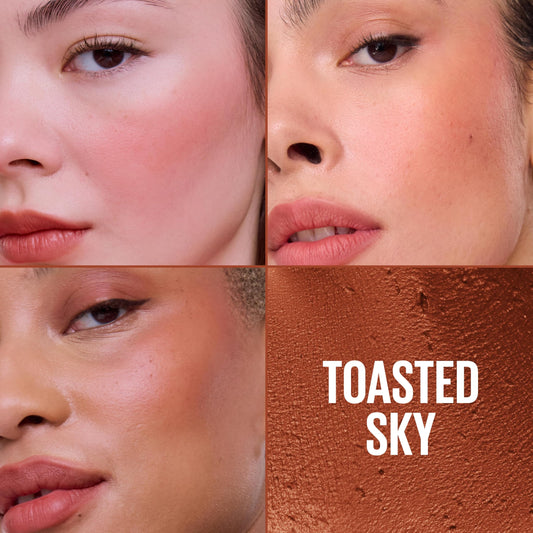 MAYBELLINE mousse texture close-up showing cloudlike, blendable finish benefit