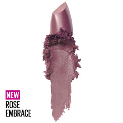 Maybelline lipstick bullet close-up highlighting creamy texture and precise tip for application