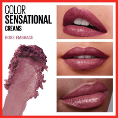 Creamy smear of Maybelline lipstick showcasing smooth finish and hydrating consistency