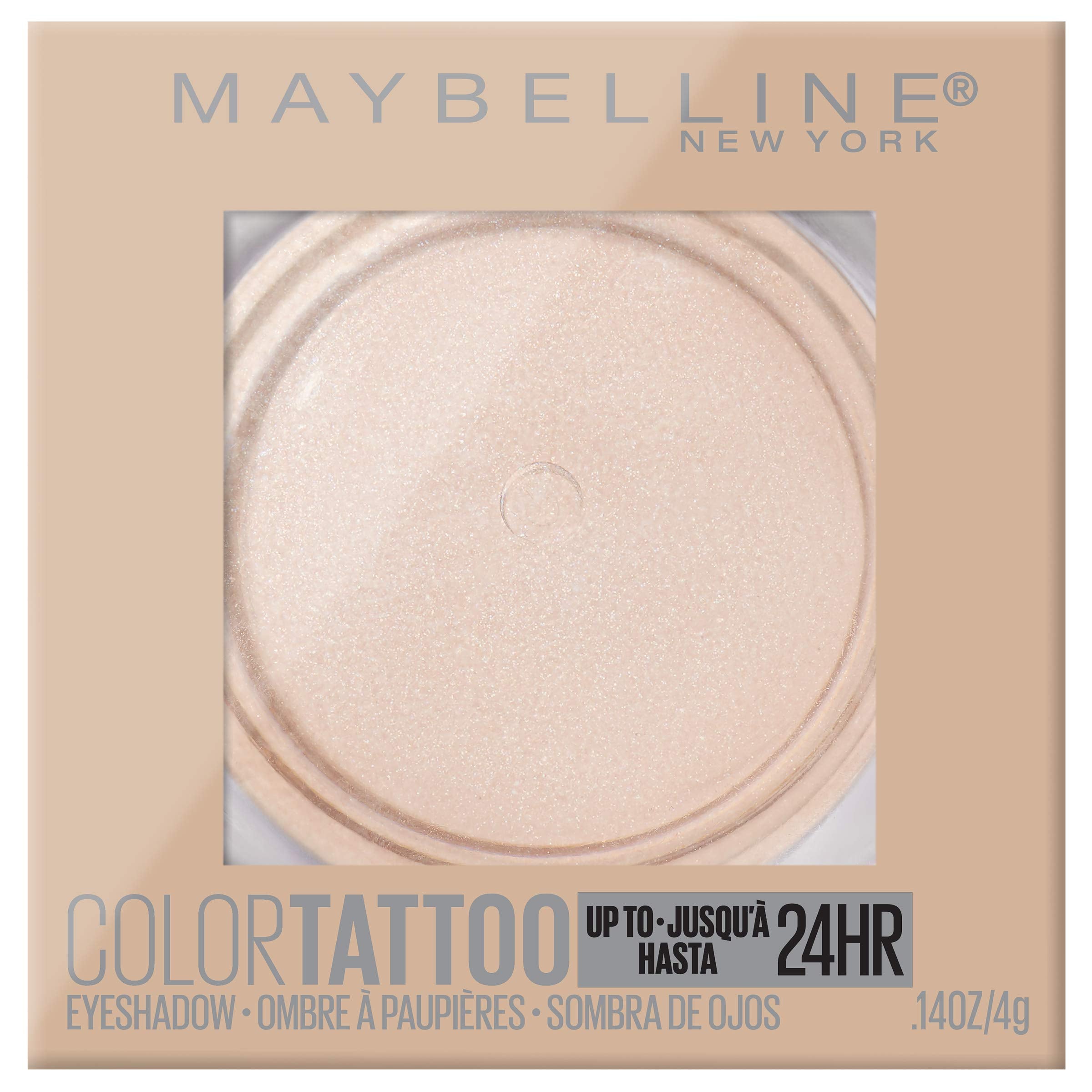 MAYBELLINE front-facing pot showing compact packaging and quick-access benefit