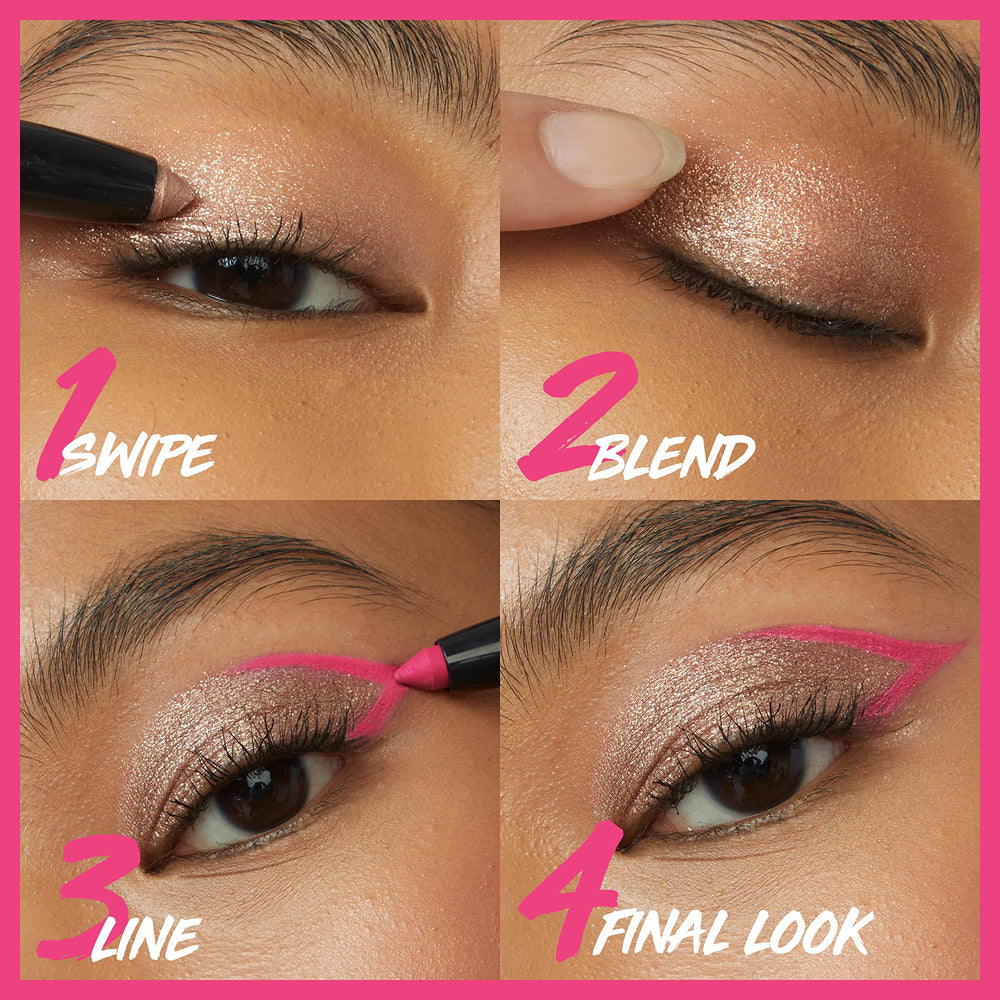 MAYBELLINE built-in sharpener detail showing precision tip benefit for liner looks