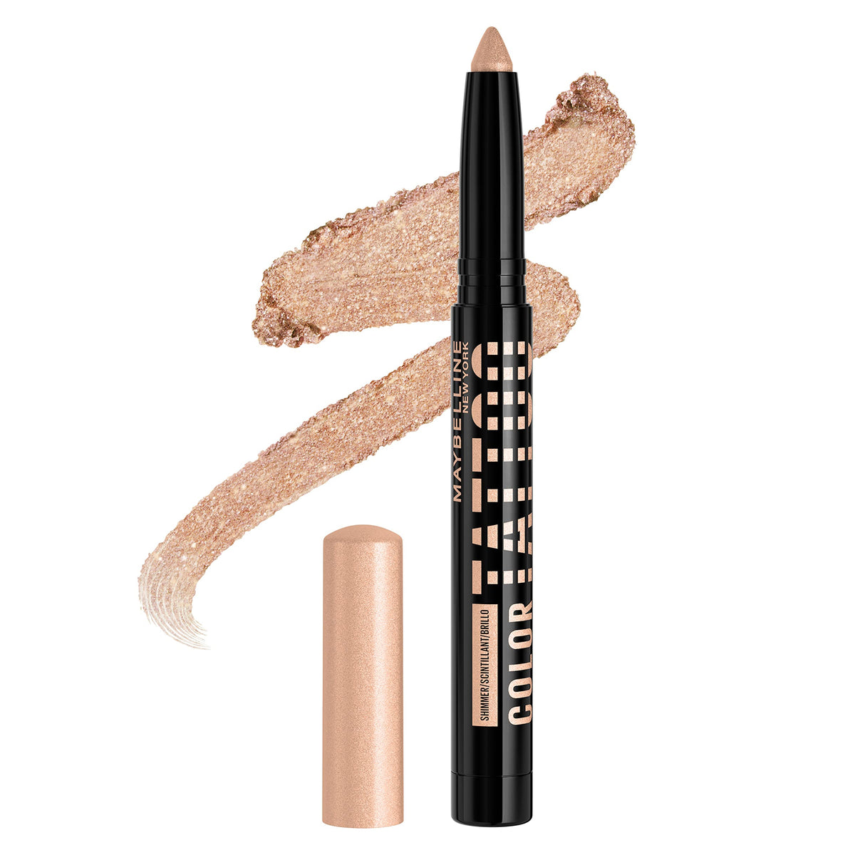 MAYBELLINE front packaging of Color Tattoo Stix showing shade and finish benefit