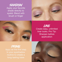 MAYBELLINE finished eye look featuring Vivid Pink Matte delivering bold, longwear color