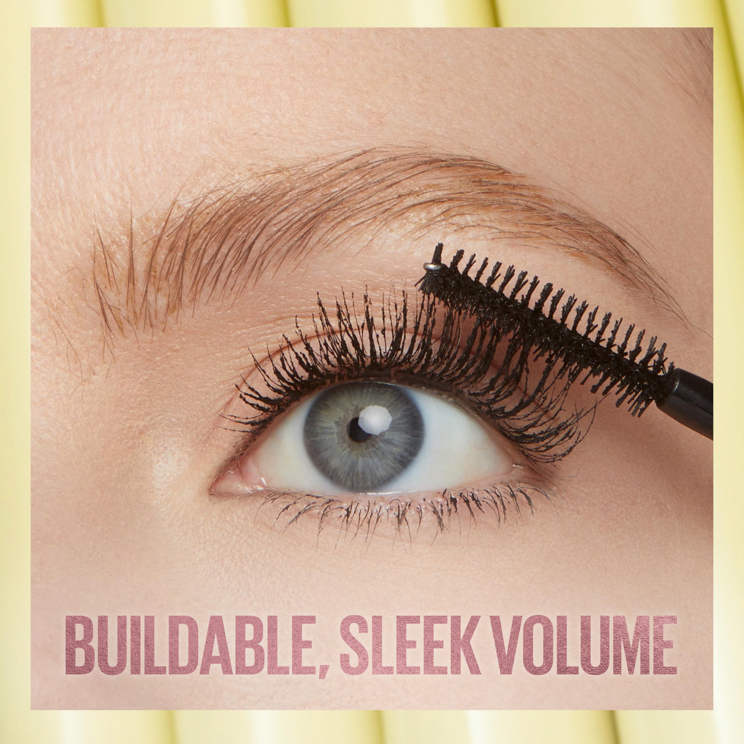 Maybelline before and after lashes illustrating increased volume and separation