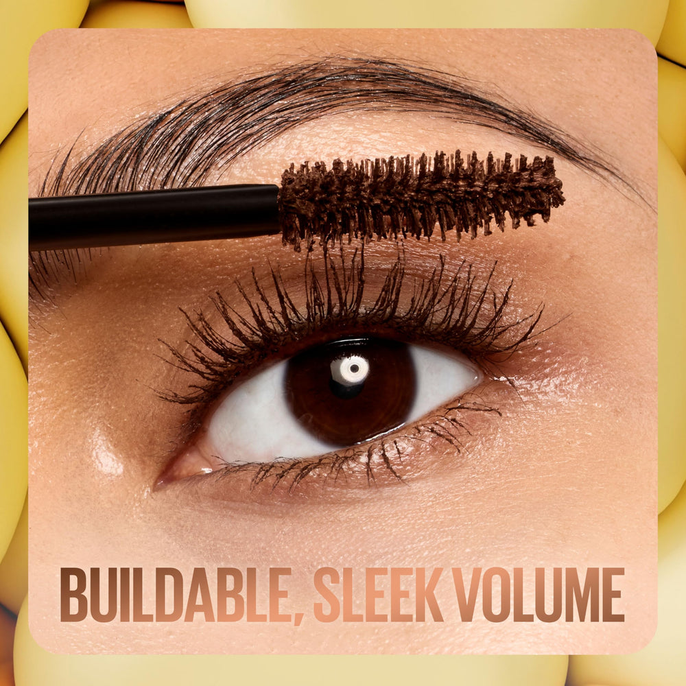 Maybelline Colossal Bubble flatlay inside makeup bag for on-the-go convenience