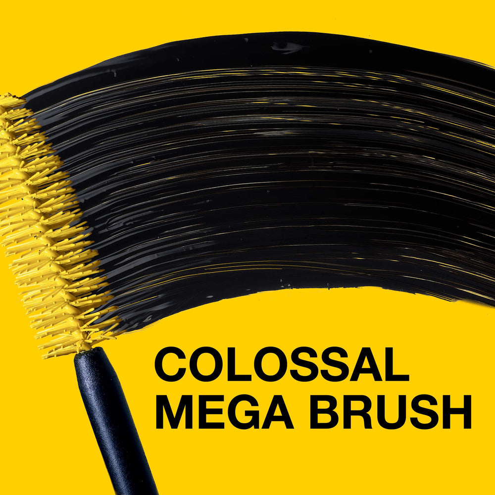 Maybelline Colossal application swipe on lashes showing instant thickening effect
