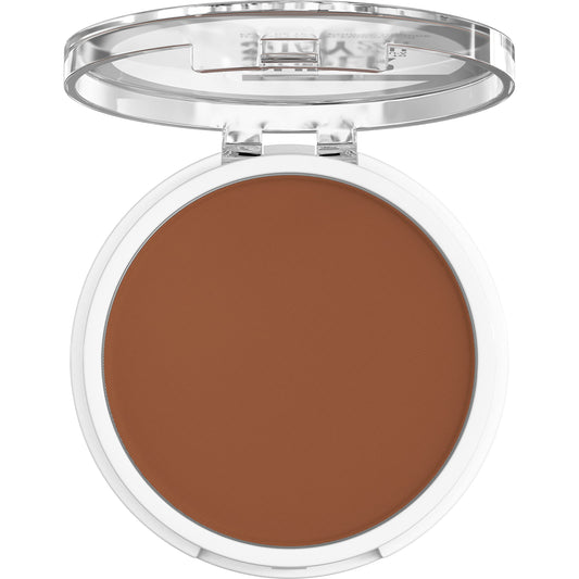 Maybelline compact open showing pressed powder shade 360 for easy shade selection and texture view
