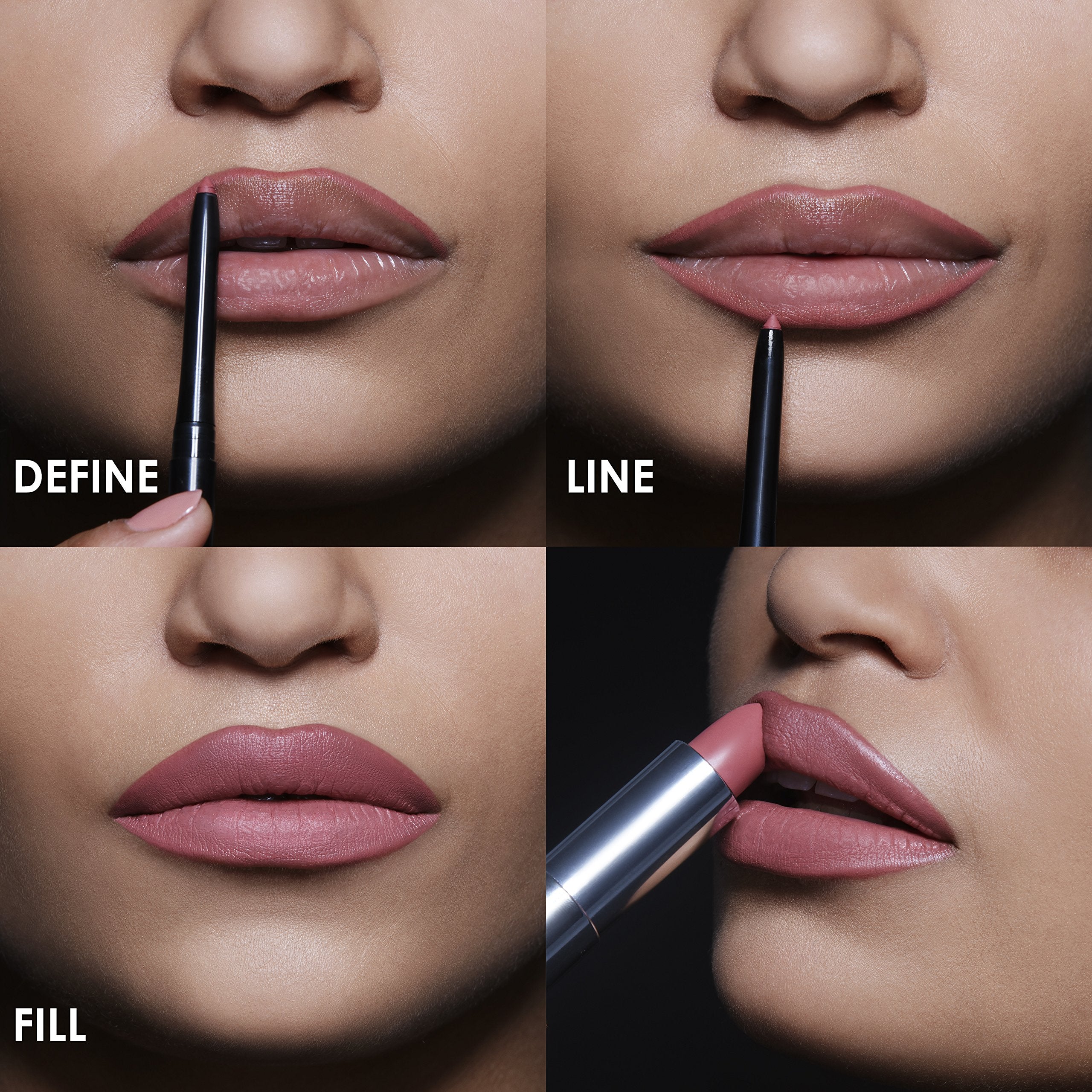 MAYBELLINE lifestyle shot by a mirror showing everyday styling and chic matte finish benefit