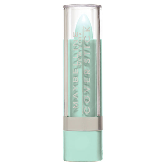 MAYBELLINE cover stick front packaging shows compact green corrector and benefit of redness neutralizing