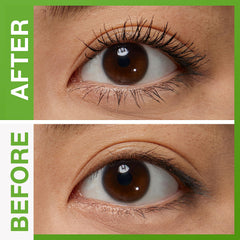 Maybelline swiped lashes showing elongated separation and clean length benefit