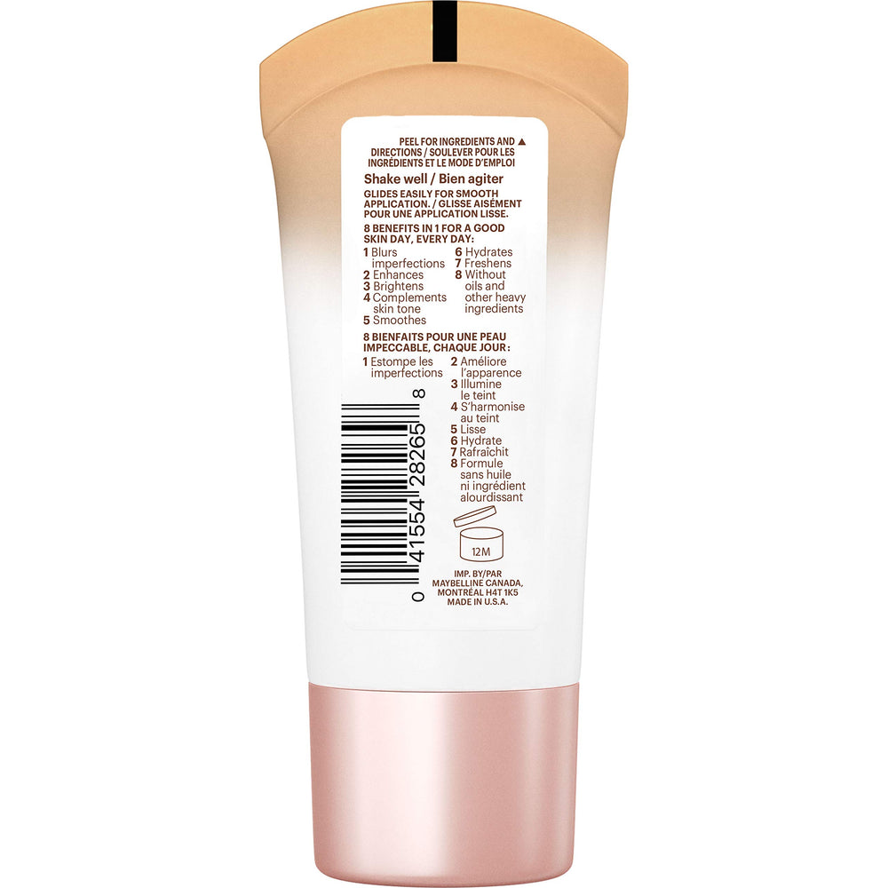 MAYBELLINE close-up texture of BB cream highlighting lightweight hydration