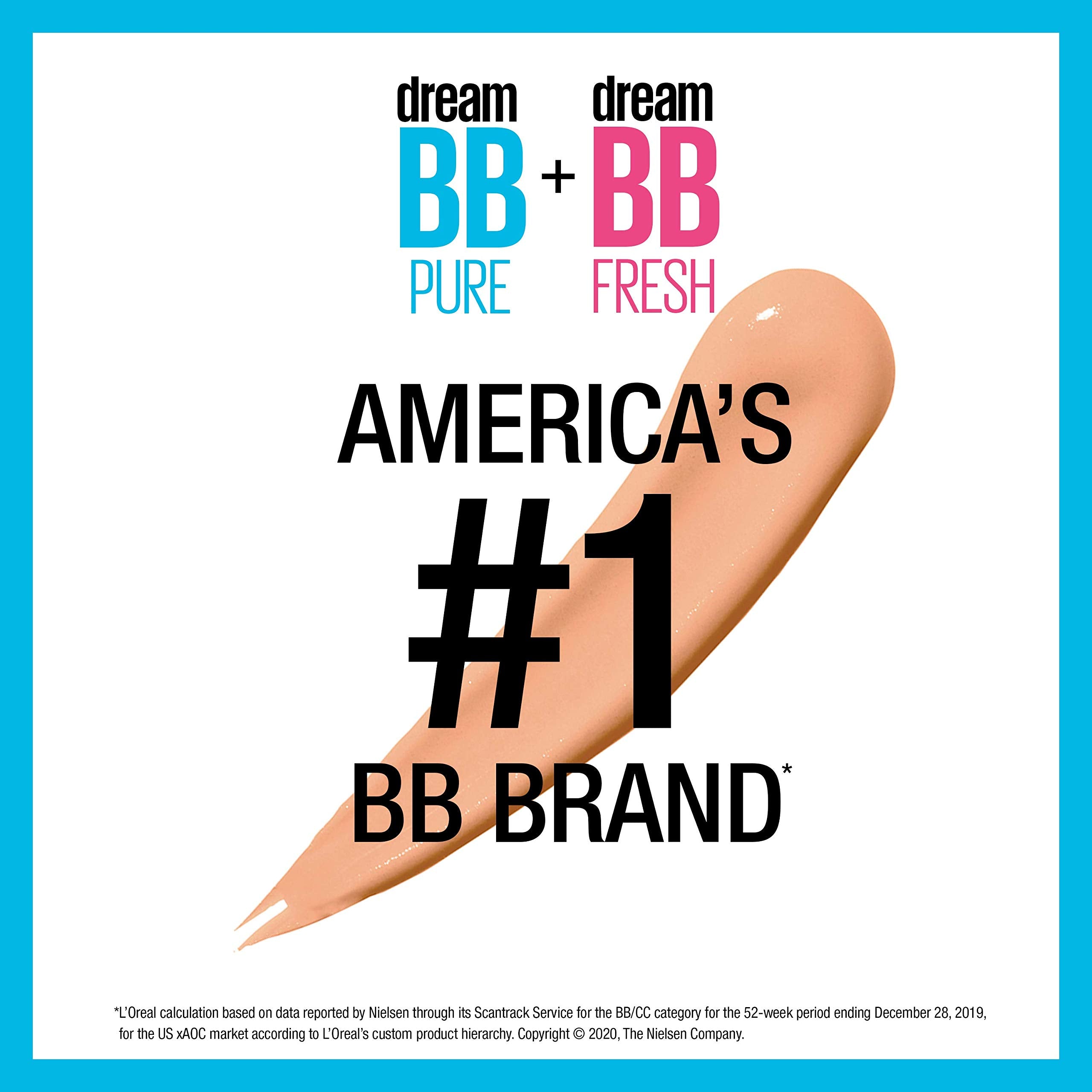 maybelline close-up of BB cream texture showing lightweight, smooth finish
