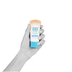 maybelline BB cream staged with cleanser and SPF for morning skincare routine
