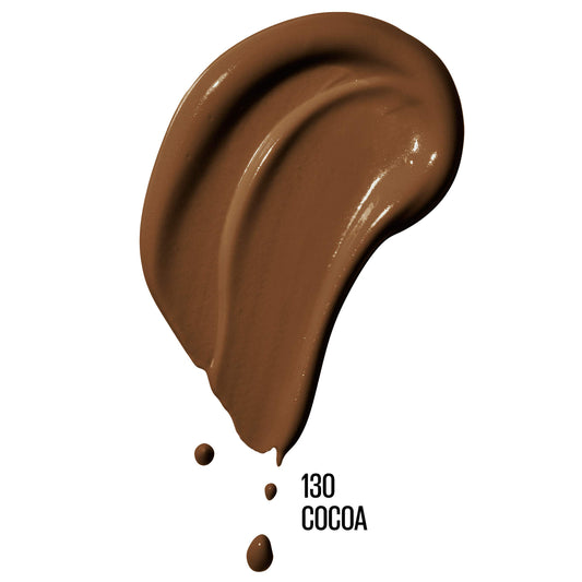 Maybelline shade swatch Cocoa on arm to match warm medium-deep tones