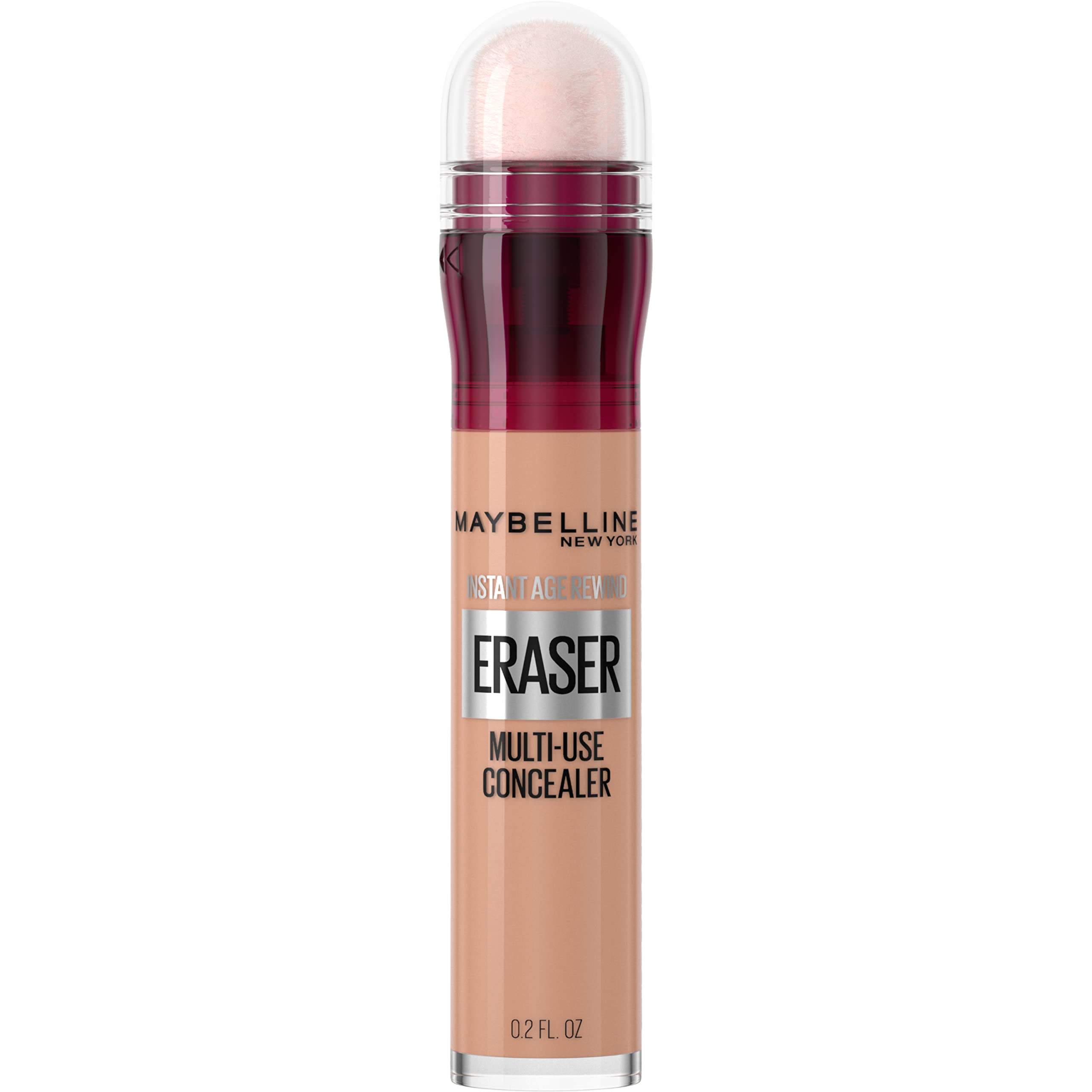 MAYBELLINE front packaging showing Honey shade and travel-friendly size benefit
