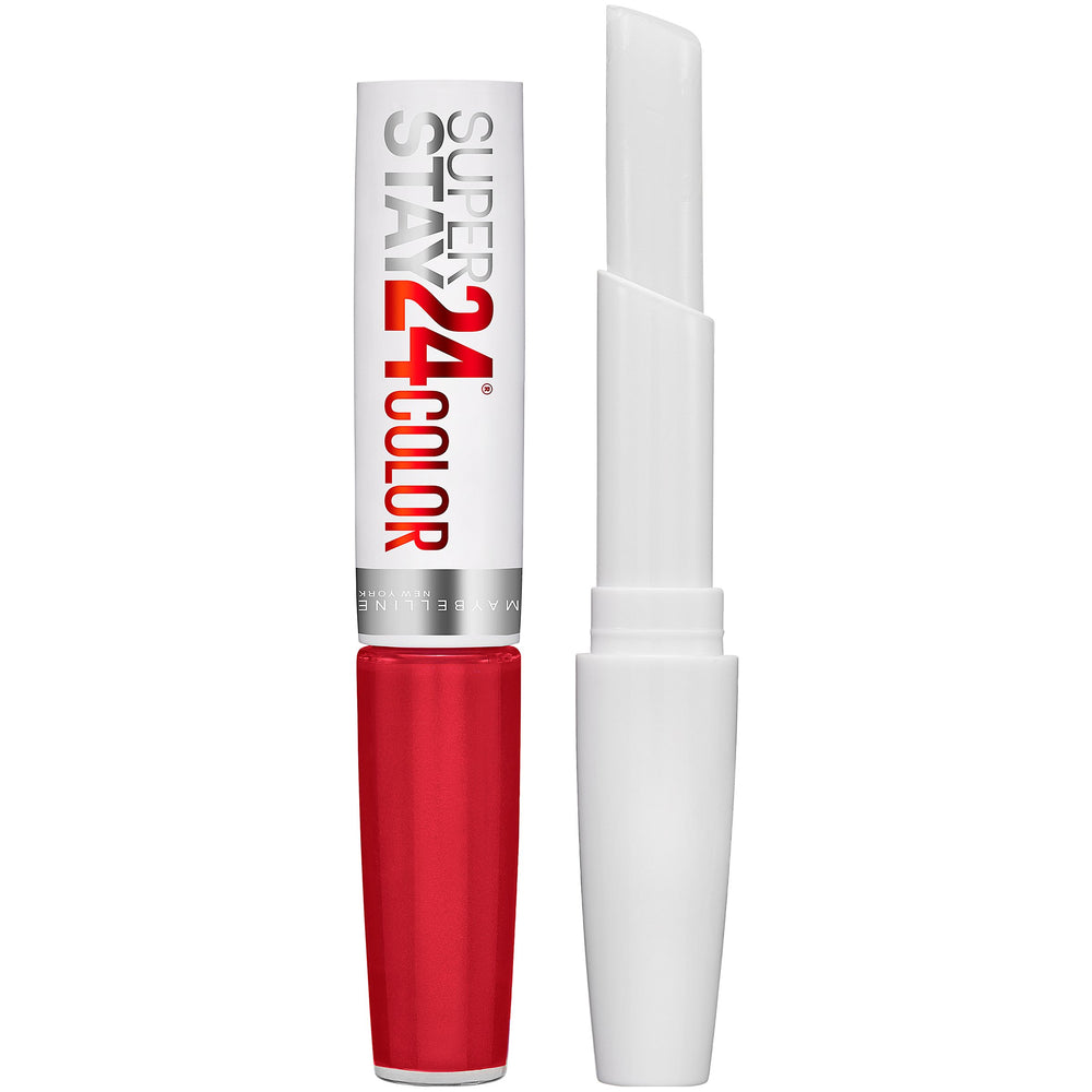 MAYBELLINE Eternal Cherry worn on model lips demonstrating bold, even coverage