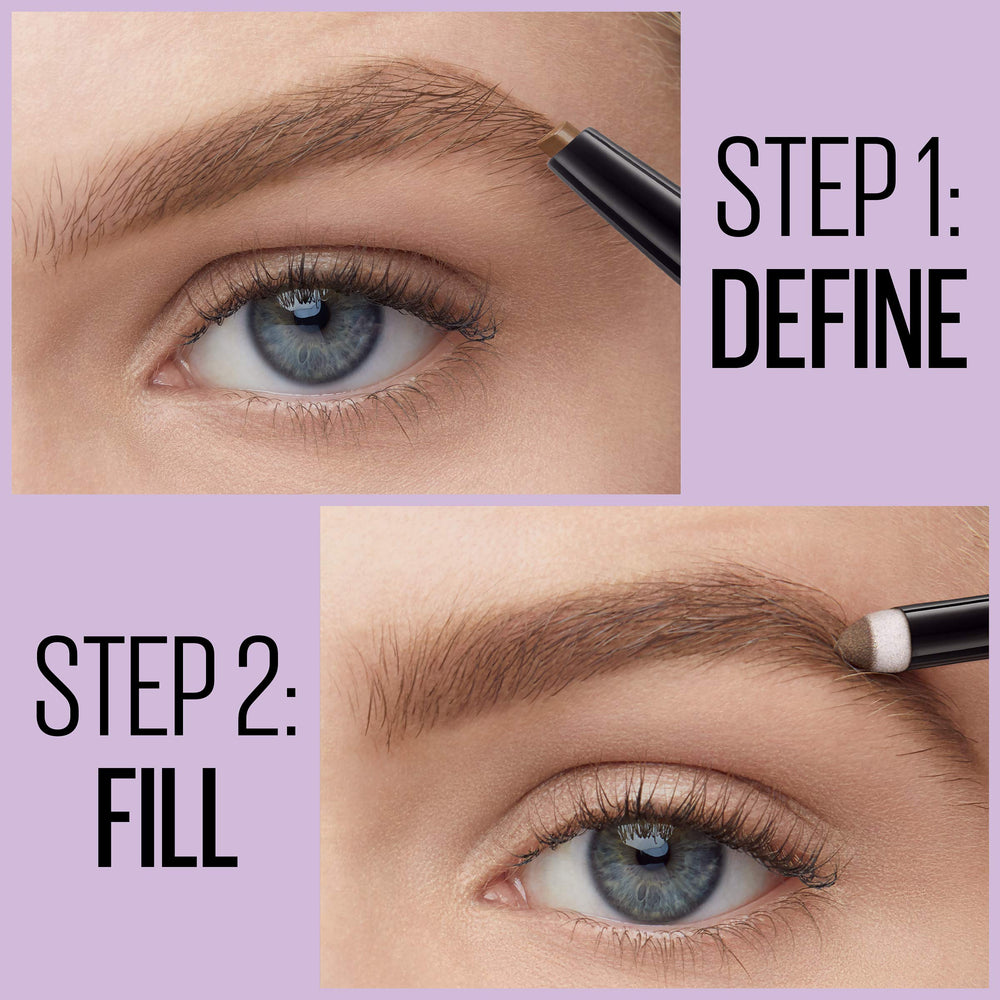 Maybelline powder sponge detail that fills and blends brows for soft finish